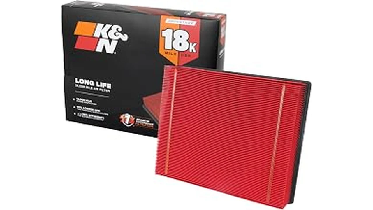 The image shows a high-quality engine air filter, one of the top rated for Chevrolet Silverado 1500 vehicles.
