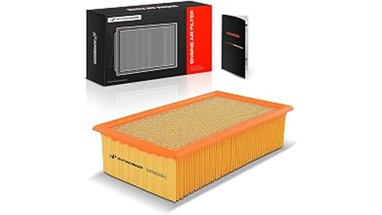The image shows a high-quality air filter, likely one of the top-rated for the Ford F-350 Super Duty.